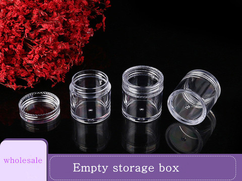 5pcs Round Transparent Plastic Storage Box Rhinestone Nail Glitter Cream Lip Balm Empty Case Jar Bottle Container Jar Screw Cap ► Photo 1/6