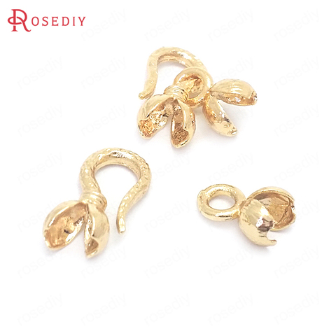 (37679)6PCS Length 22MM 24K Gold Color Brass Necklaces Bracelets Connect Clasps Jewelry Making Supplies Diy Findings Accessories ► Photo 1/6