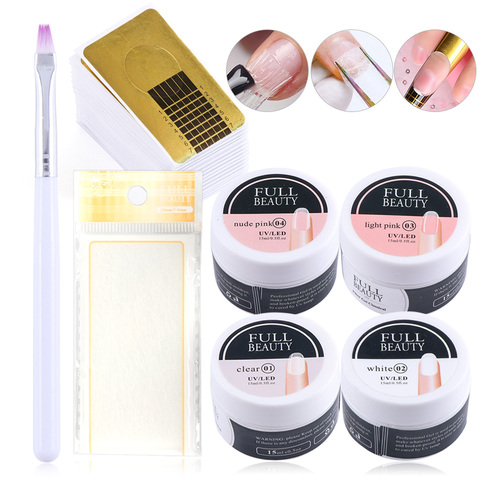 Nail Gel Extension Kits Nail Extensions UV Builder Gel Silk Fiberglass Nail Art Forms French Tips Brush Tools Manicure TR1800 ► Photo 1/6