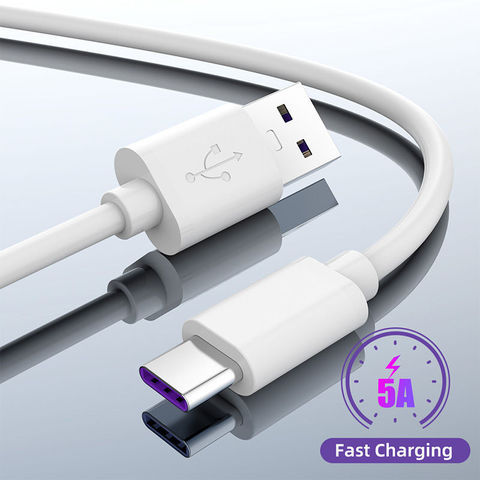 SuperCharge 5A 3A USB C Charger Type C USB Cable 0.25 0.5 1.5 2M Quick Charge 3.0 Fast Charging Tape C Cable for Huawei Phones ► Photo 1/6
