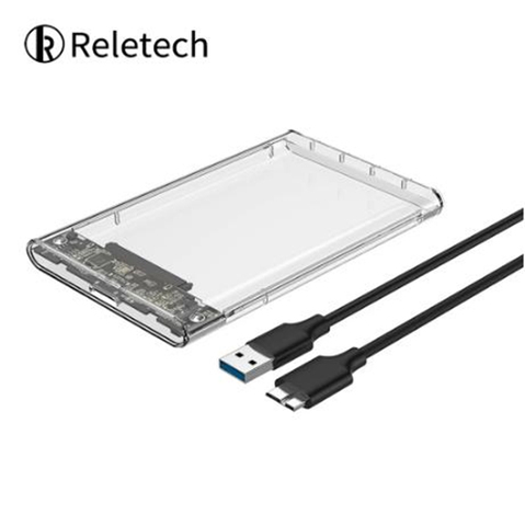 Reletech Hdd Case SATA  USB 3.1 External Hard Drive Case Enclosure with Cable for 2.5  SSD SATA Interface 5Gbps  hd externo ► Photo 1/6