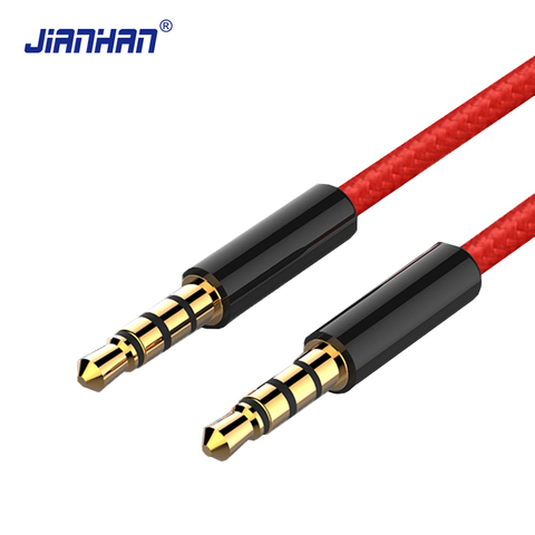 Jack 3.5mm AUX Cable Audio Cable 3.5 mm Jacks Speaker Cable 4 Poles Nylon Braided Headphones Car MP3 AUX Cord Extension male ► Photo 1/6