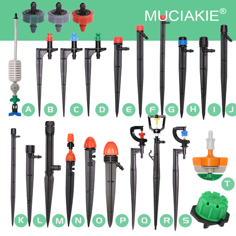 MUCIAKIE 24 Types Garden Irrigation Watering Sprinklers Micro Spray Nozzles for Self-Watering System Hanging Fogger Greenhouse ► Photo 1/6