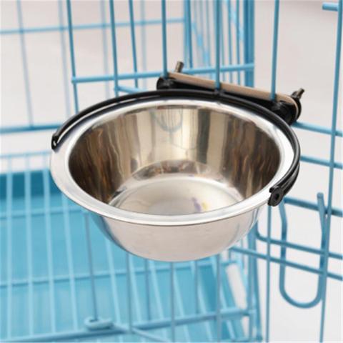 Hang Stationary Dog Bowls Pet Cage Stainless Steel Hanging Bowl Pets Cat Feeder Puppy Kitten Feeding Food Drinking Water Bowls ► Photo 1/6