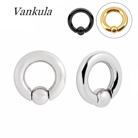 Vankula 2pcs Ear Plug Tunnels 316L Stainless Steel Piercing Captive Hoop Ear Gauges Weights for Flesh Piercing  Body Jewelry ► Photo 1/6