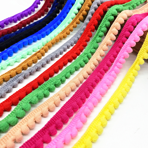 2 yards Pom Pom Trim Ball 11 mm Pompom Fringe Ribbon Sewing Lace Kintted Fabric Handmade Craft Accessories ► Photo 1/6