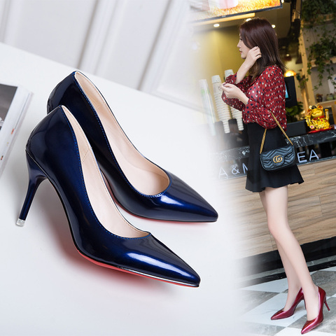 Ladies Small Fresh High Heels Pointed Stiletto Women's Shoes Black Professional Work Shoes Sexy Wild Pumps Concise Single Shoes ► Photo 1/1