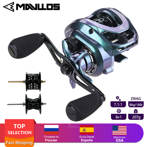 Mavllos ATHLON Baitcasting Reel BFS Ultralight Fishing Reel Left Right Hand 2 Metal Spool NMB Bearing Bait Finesse Casting Reels ► Photo 1/6