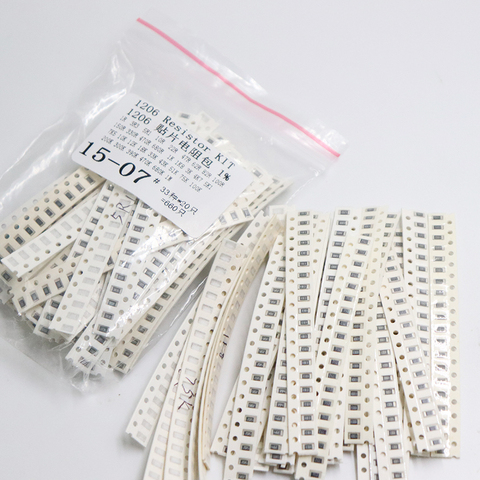 1206 SMD Resistor Kit Assorted Kit 1ohm-1M ohm 1% 33valuesX 20pcs=660pcs Sample Kit ► Photo 1/6