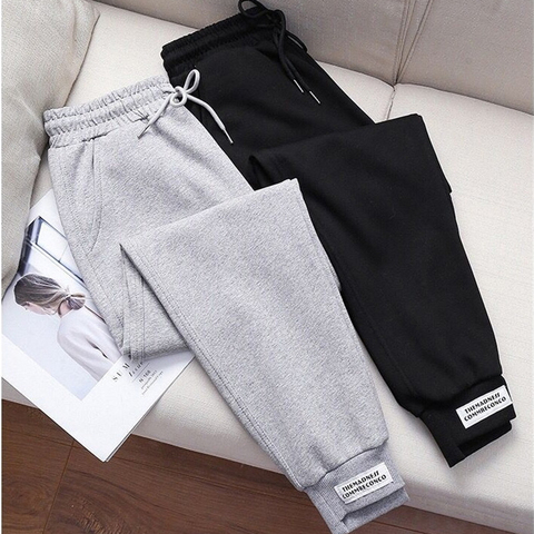 2022 Women Pants Autumn Winter Casual Sweatpants High Waist  Loose Cotton Harem Pants Female Fleece Elastic waist Trousers 3152 ► Photo 1/6