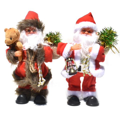 Christmas Electric Santa Claus Holding Lantern /Bear Doll Music Creative Xmas Decor Kid Toy Gift exquisite facial expression toy ► Photo 1/5