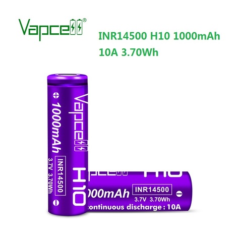 Free shipping Original Vapcell INR14500 1000mah 10A H10 3.7 v high drian 14500 impetus li lon electric power tool batteries ► Photo 1/6