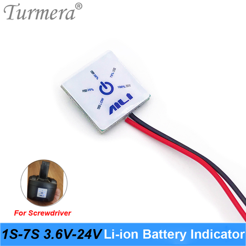 Battery indicator 1S 4.2V 2S 8.4V 3S 12.6V 4S 16.8V 5S 21V 6S 25.2V 24V Lithium Battery Capacity Display Module for Screwdriver ► Photo 1/5