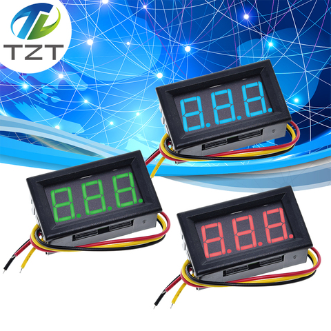 0.56 Inch Mini Red Green Blue LED Display Panel Voltage Meter Voltmeter Home Use Voltage 3 Three Digital DC 4.5V 30V 2 / 3 Wires ► Photo 1/6