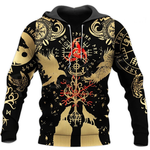 Tessffel Vikings Symbol Tattoo Viking Warriors NewFashion Trucksuit 3DPrint Casual Unisex Zipper/Sweatshirts/Hoodies/Jacket B-13 ► Photo 1/3