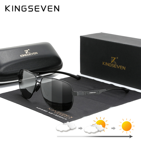 KINGSEVEN New Photochromic Men Aluminum Sunglasses Polarized UV400 Mirror Male Sun Glasses Women For Men Oculos de sol N7188 ► Photo 1/6