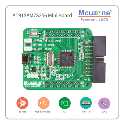 AT91SAM7S256 Mini Board (ARM7 Development Kit) 7S256 SAM7S256  Free shipping USB down JTAG MicroChip ATMEL ► Photo 1/6