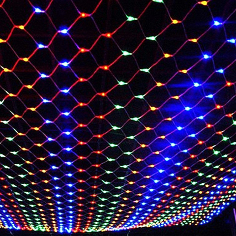 LED Net Light String 1.5x1.5/3x2/6x4M LED Mesh Grid Light Fish Net LED String on Window LED String for Garden New Year Christmas ► Photo 1/6