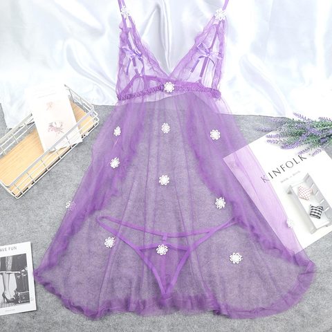 NEW Women Sexy Underwear Set Lace G-string Dress Sleepwear erotic Babydoll Nightwear ► Photo 1/6