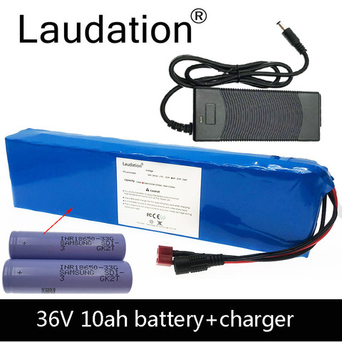 laudation 36V10ah electric bicycle battery 18650 battery pack Built-in 33G 10S3P 500W High Power and Capacity Motorcycle Scooter ► Photo 1/6