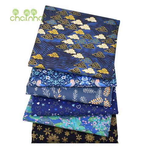 Chainho,6pcs/Lot,MidnightBlue,Print Twill Cotton Fabric,Patchwork Cloth,DIY Sewing&Quilting Fat Quarters Material For Baby&Child ► Photo 1/6