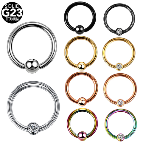 1PC Titanium Gem Captive Bead Rings Nose Rings Hoop Helix Daith Cartilage Tragus Earrings Nipple Eyebrow Piercings Jewelry 16G ► Photo 1/6