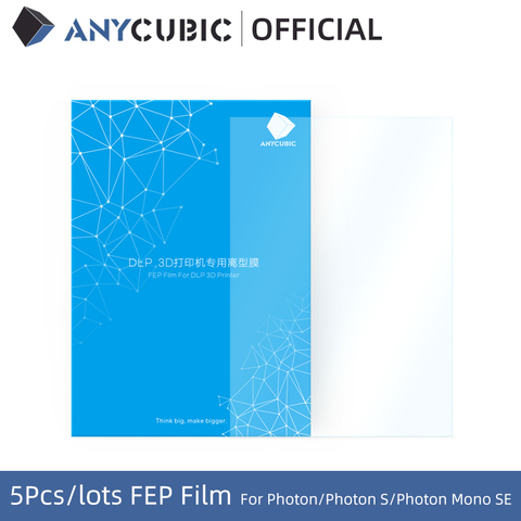 ANYCUBIC 5pcs/Lots FEP Film for Photon Resin 3D printer 140x200mm SLA/LCD Fep Sheets 0.15-0.2mm 3D Printer Filaments  impresora ► Photo 1/6