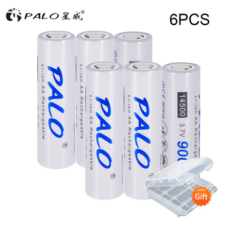 PALO 3.7V 14500 AA rechargeable battery lithium 2A 900mAh Li-Ion batteries for Led flashlight mouse torch headlights ► Photo 1/6