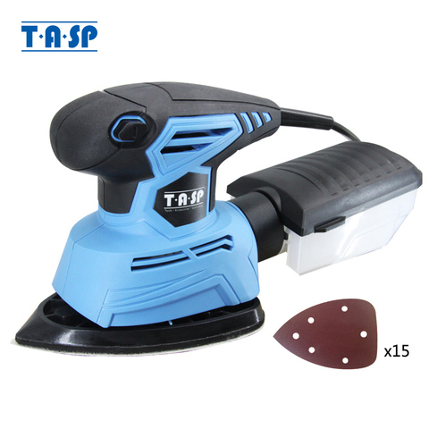 TASP 130W Electric Mouse Sander Detail Sanding Machine Woodworking Tools for Wood with Dust Collection Box & 15 Sandpapers ► Photo 1/6