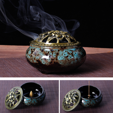 Ceramic Incense Burners Portable Porcelain Censer Buddhism Incense Holder Home Tea House Yoga Studio ► Photo 1/5