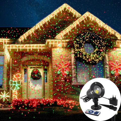 Laser Projector Sky Stars Lights Christmas Red Green Static Twinkle Projector Lights Garden Party Landscape LED Stage Light ► Photo 1/6