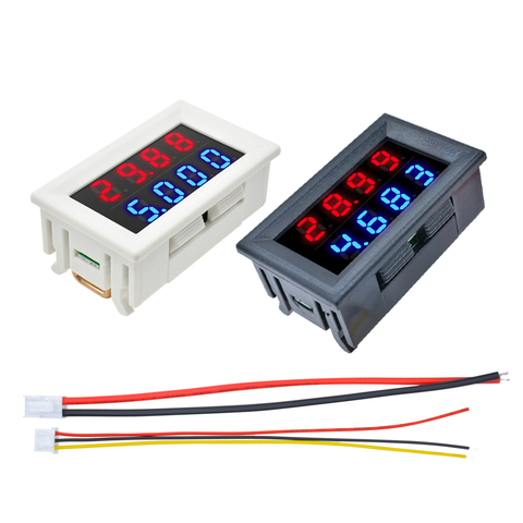 Dual LED Display Digital Voltmeter Ammeter DC 100V 200V 10A Voltage Current Meter Panel Amp Volt Tester Detector 4 Bits 5 Wires ► Photo 1/6