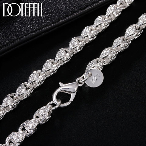 DOTEFFIL 925 Sterling Silver 20 Inch 5mm Faucet Chain AAA Zircon Necklace For Women Man Fashion Wedding Engagement Charm Jewelry ► Photo 1/6