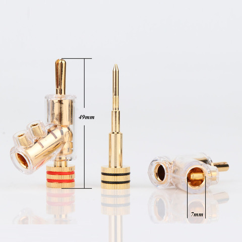 Hi Fi 24K Gold plated Audio Banana Plug Connector Speaker Cable Accessory 45 Degree Lock Screw Free Welding ► Photo 1/6