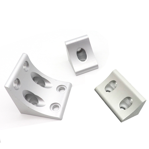 Aluminum angle 2/4/8 hole L type 90 Degree Bracket Connection for 3030/4040/4545/5050/6060/8080 Aluminum profile 6063T-5 ► Photo 1/6