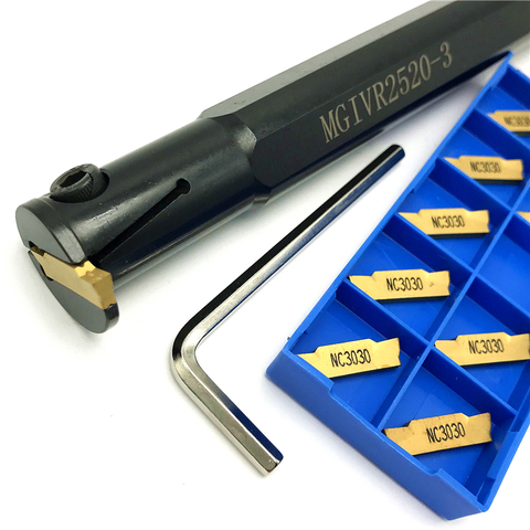 MGIVR2016 MGIVR2520 MGIVR3125 Inner diameter slotted tool holder +10pcs Carbide Inserts MMGN200 MGMN300 MGMN400 grooving inserts ► Photo 1/6