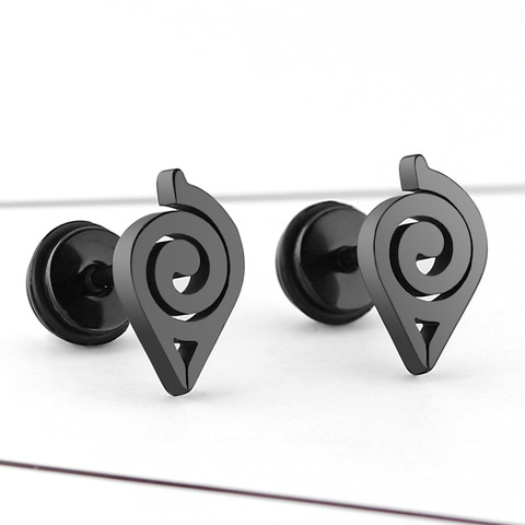 Titanium steel High Grade Stud Earrings Naruto Anime For Women Girls Fashion Geometric Ear Jewelry Birthday Gifts 1 Pair ► Photo 1/6