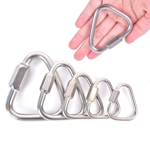 1pcs Triangle Carabiner Stainless Steel Keychain Snap Clip Hook Buckle Screw Lock New Arrival ► Photo 1/6