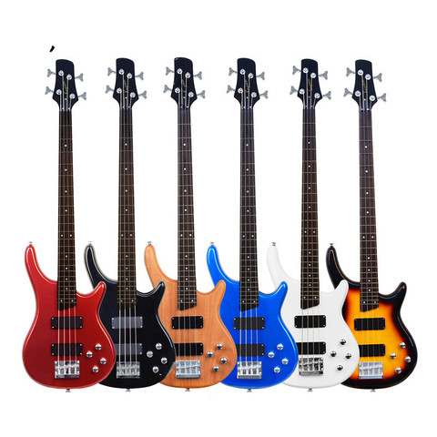 Electric Bass 24 frets 4-string Guitar For Adults Beginners Musical Instrument Sunset Red Black Blue Wooden Gift ► Photo 1/6
