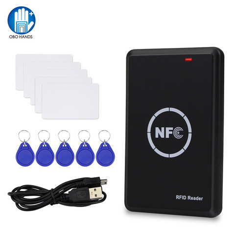 NFC Card Duplicator 125KHz Key Fob Copier RFID Smart Card Reader Writer 13.56MHz Encrypted Programmer USB UID/T5577 Writable Tag ► Photo 1/6
