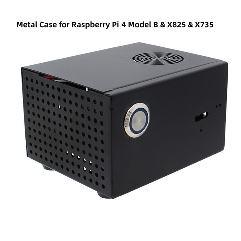 Raspberry Pi X825 Matching Metal Case+Switch+Cooling Fan, Case for X825 SSD&HDD SATA Board & X735 & Raspberry Pi 4 Model B ► Photo 1/6