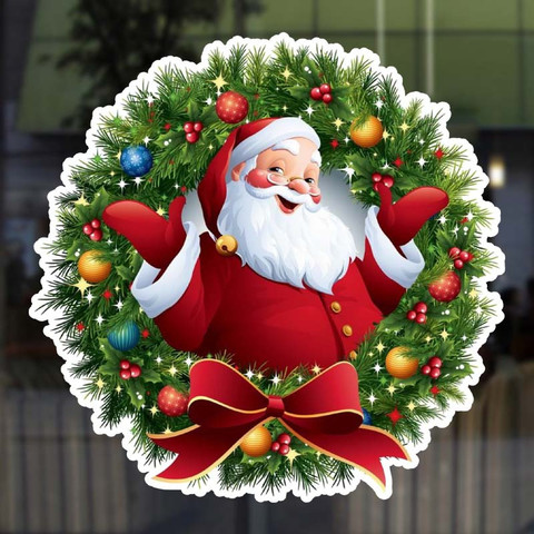 2022 Large Size Merry Christmas Wall Stickers Fashion Santa Claus Window Room Decoration Pvc Vinyl New Year Home Decor #50g ► Photo 1/4