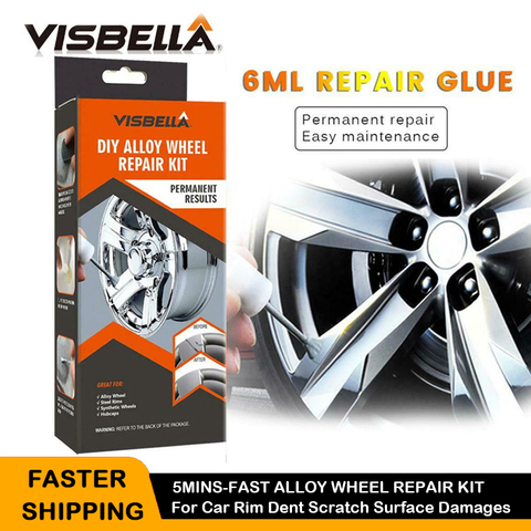 VISBELLA DIY Alloy Wheel Repair Kits Adhesive General Silver Car Auto Rim Dent Scratch Surface Damages Paint Care Repair Tools ► Photo 1/6