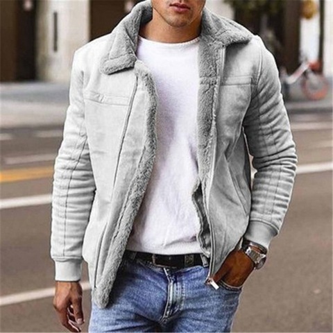 Streetwear Faux Leather Jackets And Coats Men Fleece Lined Winter Warm Parkas Outerwear Chaquetas Hombre Fur Coat Men 2022 ► Photo 1/6