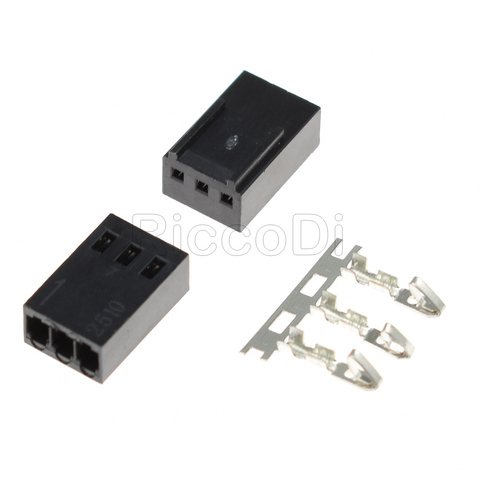 factory sell 2510 3Pin Fan Female Connector with 3pcs Free Terminal Pins ► Photo 1/4