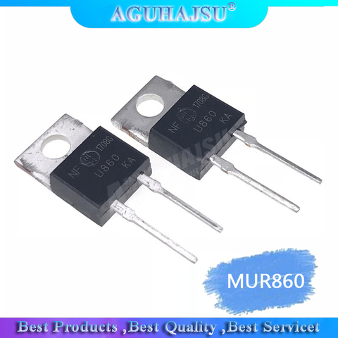 10pcs MUR860 TO220 MUR860G TO-220 U860 Ultrafast Recovery Diode 8A/600V ► Photo 1/1