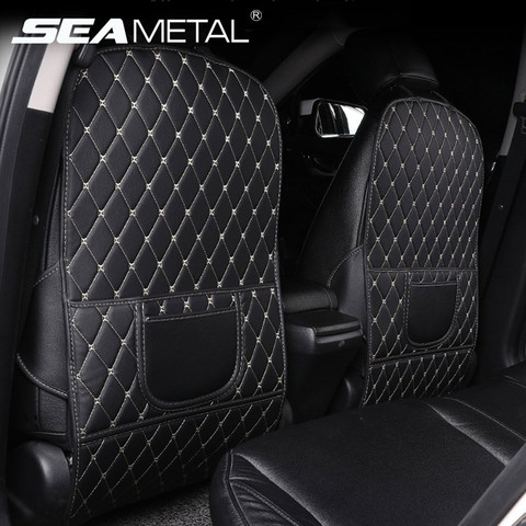 PU Leather Car Anti-Kick Mats Auto Seat Back Protector Cover Car Back Seat  Organizer with Storage Pockets Interior Accessories - Price history &  Review