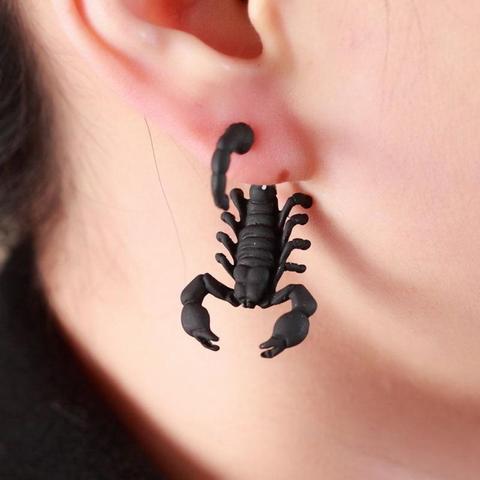 2022 1 Pair 3D Scorpion Stud Earrings Boucle Oreille Vintage Strange Things Cool Mens Earrings Oorbellen ► Photo 1/6