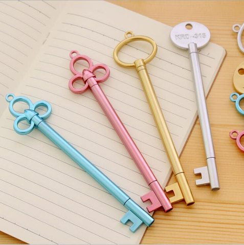 1 Pcs Lytwtw's Stationery Kawaii Retro Key Gel Pen School Office Supply Gel Pen Vintage Handle Novel Creative Cute pretty lovely ► Photo 1/6