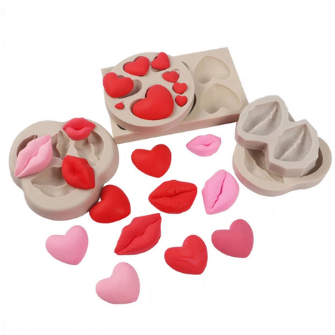 Lip Heart Shapes Silicone Mold Sugarcraft Cookie Cupcake Chocolate Baking Mold Fondant Cake Decorating Tools ► Photo 1/6